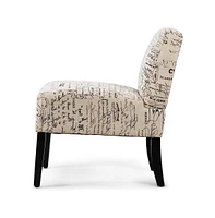 Slickblue Elegant Modern Accent Chair with French Script Upholstery