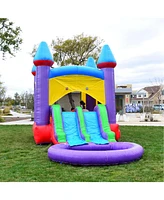 Hero Kiddo HeroKiddo Jelly Bean Castle Bounce House & Water Slide Combo with Detachable Pool (No Blower Included), Commercial Grade Inflatable