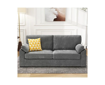 gaomon 80" Chenille Deep Seat Sofas for Living Room, Modern Upholstered Sofa- 3 Seater Sofa, Comfy Couch With Removable Pillows Apartment, Office,