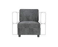 gaomon Chenille Single Seater, Middle Modular with Storage for Modular Sectional Sofa, 90°-180° Adjustable Backrest, Single Sofa for Section