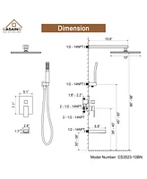 Casainc 3-Function Tub and Shower Faucet with Rough-in Valve