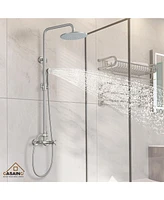 Casainc Pressure Balanced Complete Shower System with Clawfoot Control Handle and Rough-in Valve