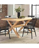 Slickblue Modern Farmhouse Solid Pine Wood Dining Table