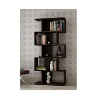 Slickblue 5-Shelf Modern Zig-Zag Bookcase for Unique and Functional Display