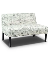 Slickblue Modern Loveseat Sofa with Elegant Cursive Pattern Upholstery for Stylish Seating