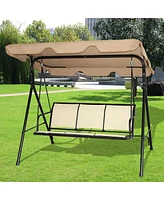 Slickblue Outdoor Porch Patio 3-Person Canopy Swing - Relax in Comfort and Style