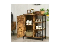 Slickblue Modern Industrial Wood Sideboard Buffet Storage Cabinet with Shelves for Stylish Organization