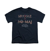 Fantastic Beasts Boys Uk Us No Maj Short Sleeve Tee / T-Shirt