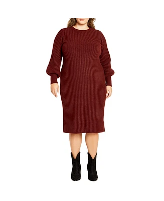 City Chic Plus Size Saskia Rib Dress