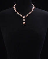 Charter Club Silver-Tone Pink Crystal & Imitation Pearl Lariat Necklace, 17" + 2" extender, Exclusively at Macy's