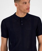 Guess Men's Mesh Stripe Elija Polo Shirt