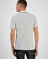 Guess Men's Slim-Fit Striped Short-Sleeve Polo Shirt