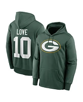 Nike Jordan Men's Love Green Green Bay Packers Player Name Number Performance Pullover Hoodie