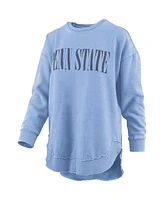 Pressbox Women's Light Blue Penn State Nittany Lions Poncho Fleece Pullover Sweatshirt