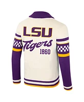 Colosseum Women's Cream Lsu Tigers Wild Collective Button-Up Jacquard Sweater