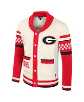 Colosseum Women's Cream Georgia Bulldogs Wild Collective Button-Up Jacquard Sweater