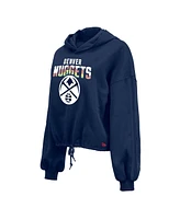 New Era Women's Navy Denver Nuggets 2024/25 City Edition Cropped Pullover Hoodie