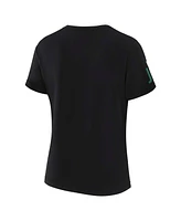 Wear by Erin Andrews x Gracie Hunt Women's Black New York Jets Draft Me Lace-Up T-Shirt