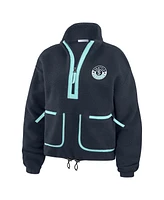 Wear by Erin Andrews Women's Deep Sea Blue Seattle Kraken Polar Fleece Half-Zip Jacket