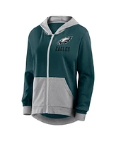 Logo Athletic Women's Midnight Green Philadelphia Eagles Hit It French Terry Full-Zip Hoodie