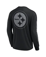 Fanatics Men's and Women's Black Pittsburgh Steelers Elements Strive Long Sleeve T-Shirt