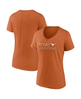 Fanatics Women's Burnt Orange Texas Longhorns Iconic Perfect Conditions V-Neck T-Shirt