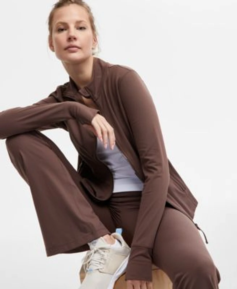 Id Ideology Womens Soft Full Zip Jacket High Rise Flare Leggings Exclusively At Macys