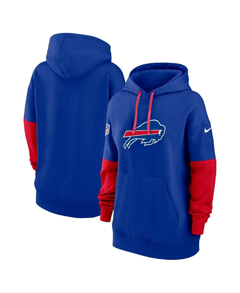 Nike Women's Royal Buffalo Bills 2024 Sideline Essential Fleece Pullover Hoodie