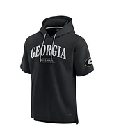 Fanatics Men's Black Georgia Bulldogs Ready Short Sleeve Pullover Hoodie