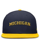 Jordan Men's Navy/maize Michigan Wolverines Two-Tone Primetime Performance Fitted Hat