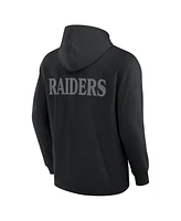 Fanatics Men's Black Las Vegas Raiders Elements Blaze Tri-Blend Long Sleeve Hoodie T-Shirt