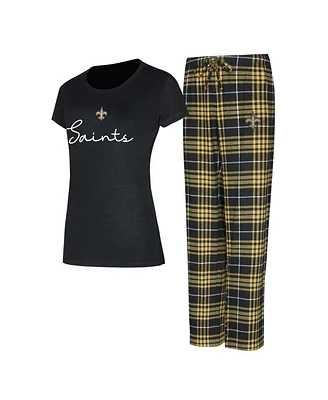 Concepts Sport Women's New Orleans Saints Vector T-Shirt Flannel Pants Sleep Set