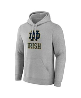 Fanatics Men's Gray Notre Dame Fighting Irish Primary Logo Pullover Hoodie