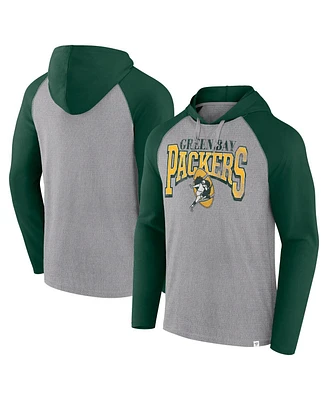 Fanatics Men's Gray/Green Green Bay Packers Under Center Long Sleeve Hoodie T-Shirt
