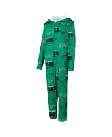 Concepts Sport Women's Kelly Green Philadelphia Eagles Throwback Roadway Allover Print Microfleece Full-Zip Union Suit