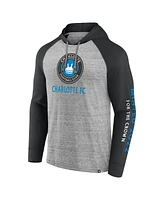 Fanatics Men's Steel Charlotte Fc Deflection Raglan Pullover Hoodie