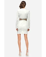 ONE33 Social Women's The Teagan | Sequined Cutout Black Mini Cocktail Dress
