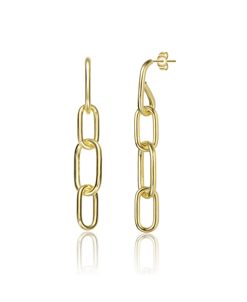 Rachel Glauber 14K Gold Plated Chain Drop Earrings