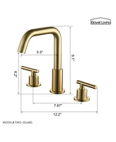 Casainc Widespread 2 Handle Mid-Arc Bathroom Faucet