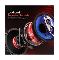 Pyle 8'' Four-Way Quadriaxial Speaker System, 500W, 4 Ohm, Blue (Pair)