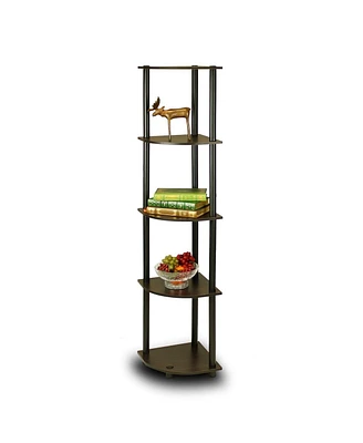 Slickblue 5-Tier Corner Display Shelf Bookcase for Space-Saving Storage and Decoration