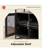 Wlive Tv Stand 55 inch TvTall Entertainment Center with Storage Farmhouse Industrial TV Console for Bedroom Living Room