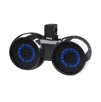 Pyle 8'' Marine Bluetooth Wakeboard Speaker System with Led Lights, 300W, Black