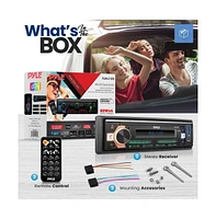 Pyle Single Din Bluetooth Stereo Receiver with MP3, Usb, Aux, 300W, Black