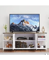 gaomon Industrial Tv Stand for Tvs Up to 75", Modern Entertainment Center with Storage Cabinet and Open Shelves, TV Console for Living Room, Bedroom