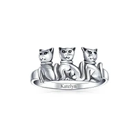 Bling Jewelry Bff Friendship Kitten Cat Band Sterling Silver Ring for Best Friends