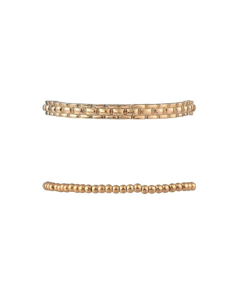 Rachel by Rachel Roy 3pc Gold Tone Stretch Bracelet Set