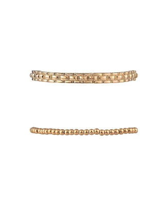 Rachel Rachel Roy 3pc Gold Tone Stretch Bracelet Set