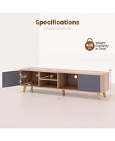 Gymax Tv Stand for Tvs up to 65'' Modern Rustic Tv Cabinet w/ Open Shelf TV Console Table