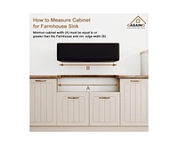 Casainc 36" L x 18" W Single Bowl Fireclay Farmhouse Kitchen Sink with Accessories